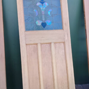 Door with stein glass window
